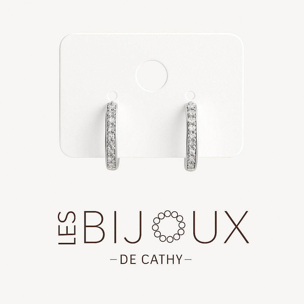 BOUCLES D’OREILLES ARGENT BRILLANTES dormeuses