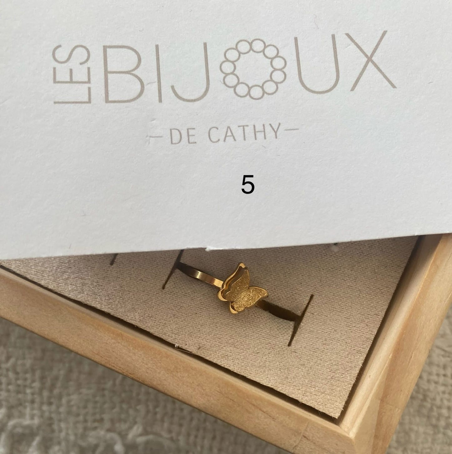 Bague or papillon double