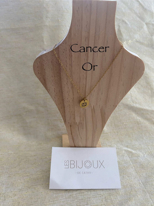 Chaîne or avec le signe cancer