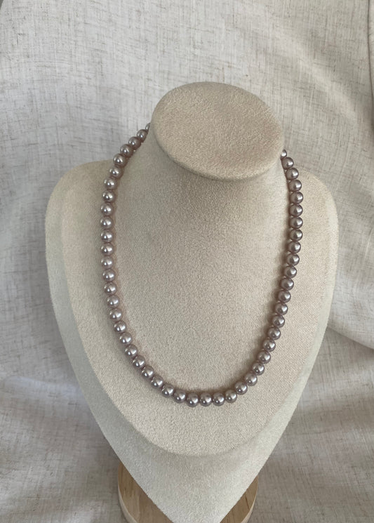 Collier de perles lilas 18 pouces