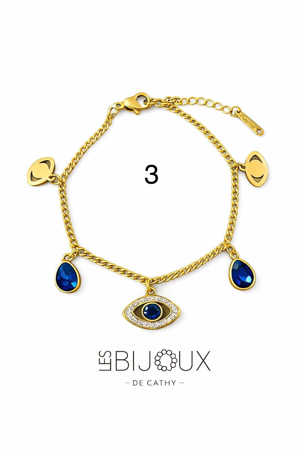 Bracelet or à 5 breloques