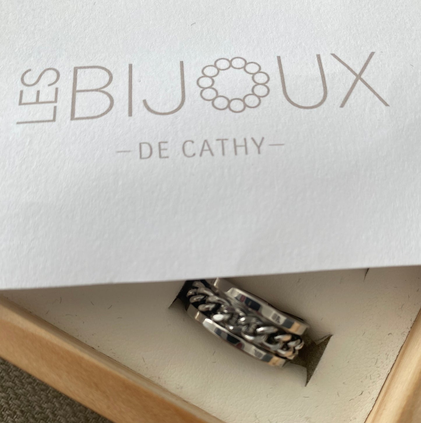 Bague argent amovible chaine