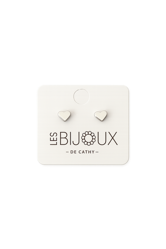 Boucle d’oreille, argent, mini cœur