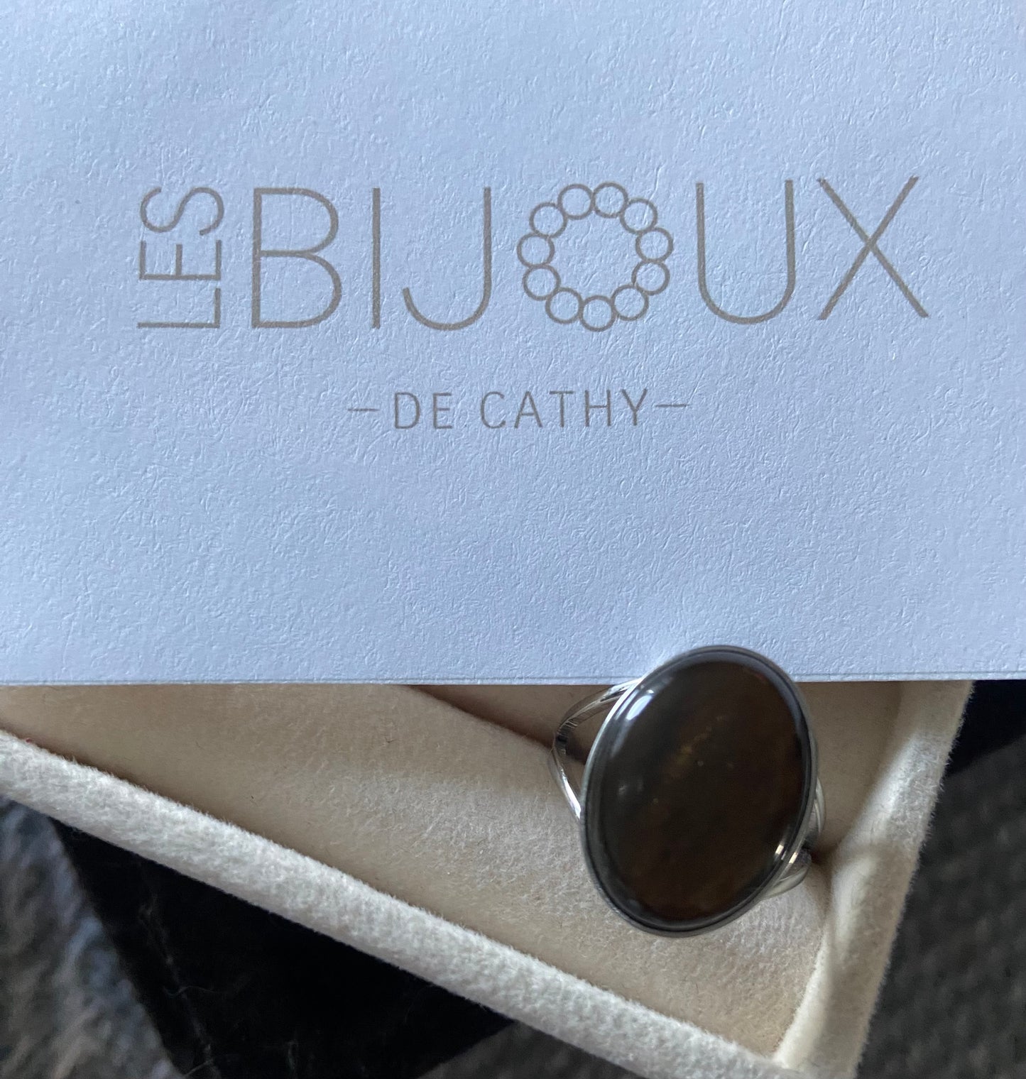 Bague argent avec Pierre Brune
