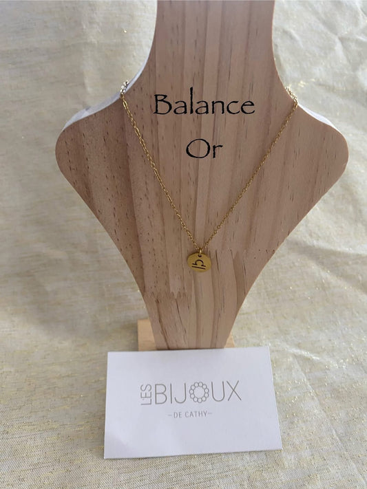 Chaîne or signe balance