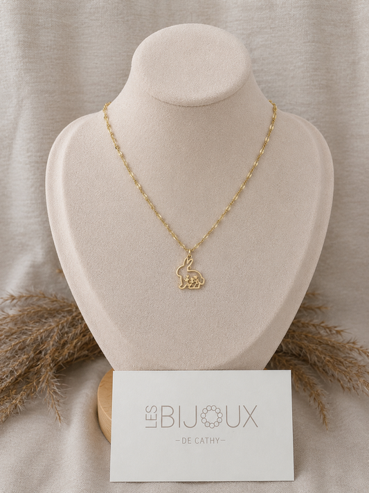 Chaine pour enfant or breloque lapin