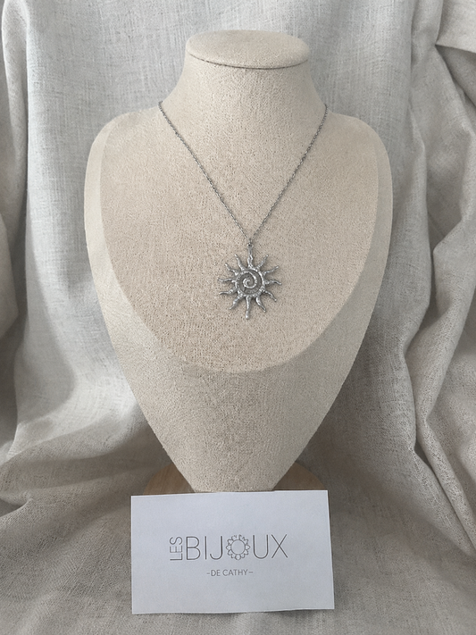 Chaine Adèle argent avec breloque soleil