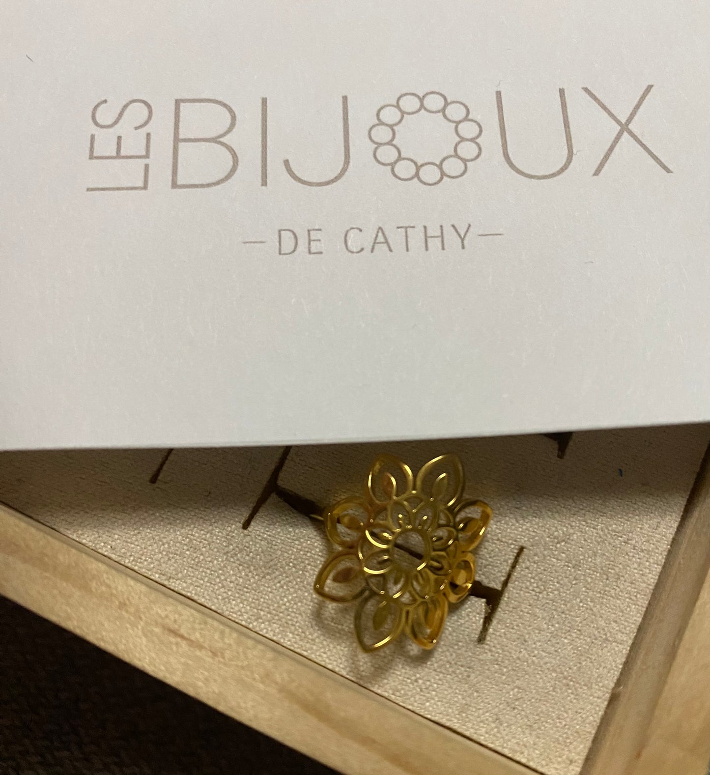 Bague or fleur mosaïque