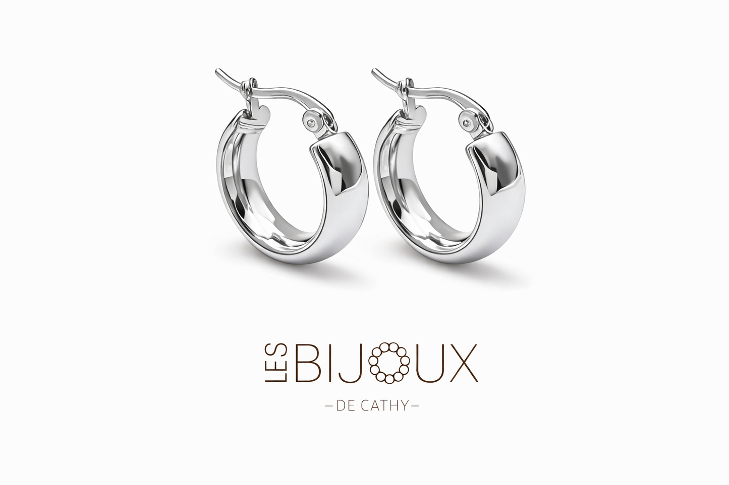 BOUCLES D’OREILLES ANNEAUX LARGE ARGENT 2.2 cm