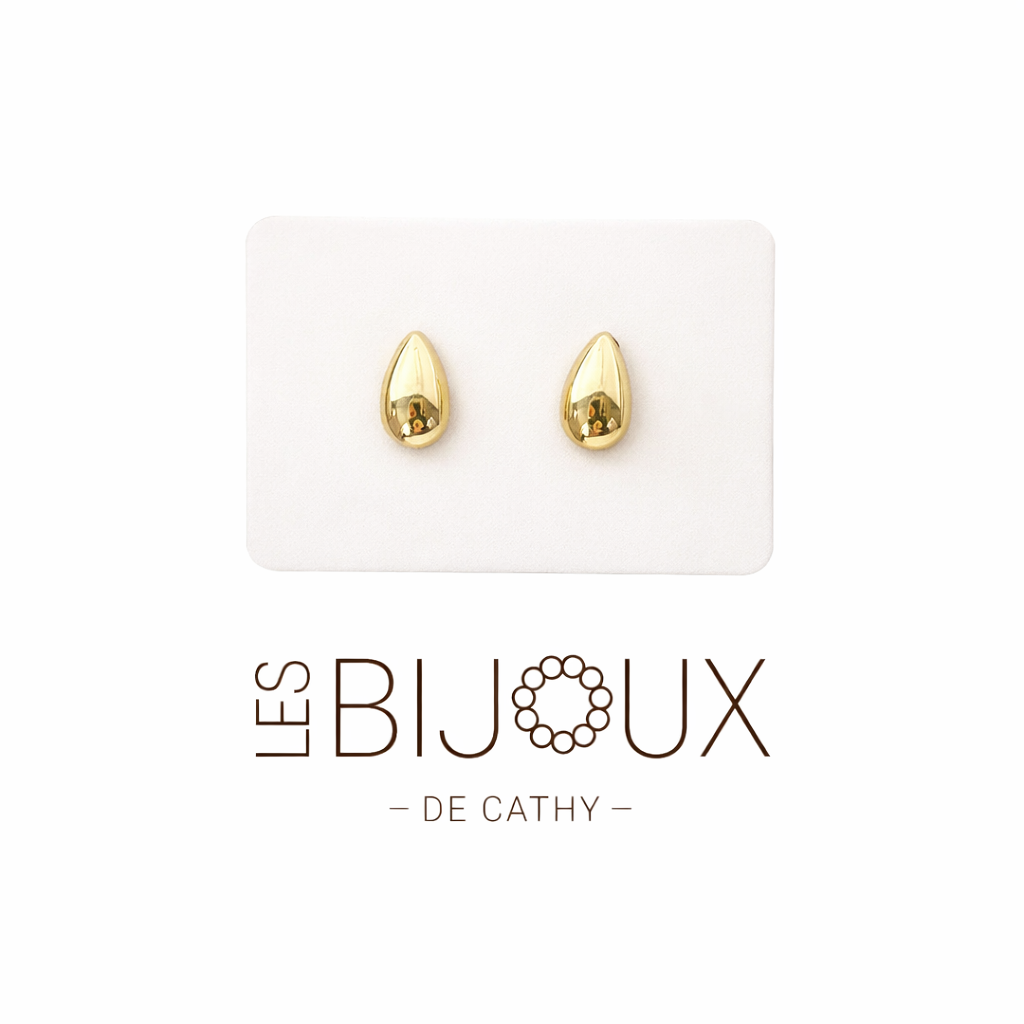 Boucles d’oreilles mini gouttes fixes or  1.2 cm