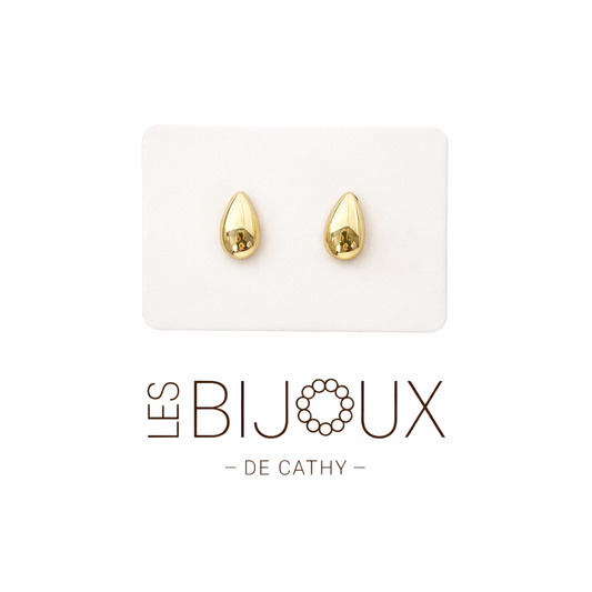 Boucles d’oreilles mini gouttes fixes or  1.2 cm