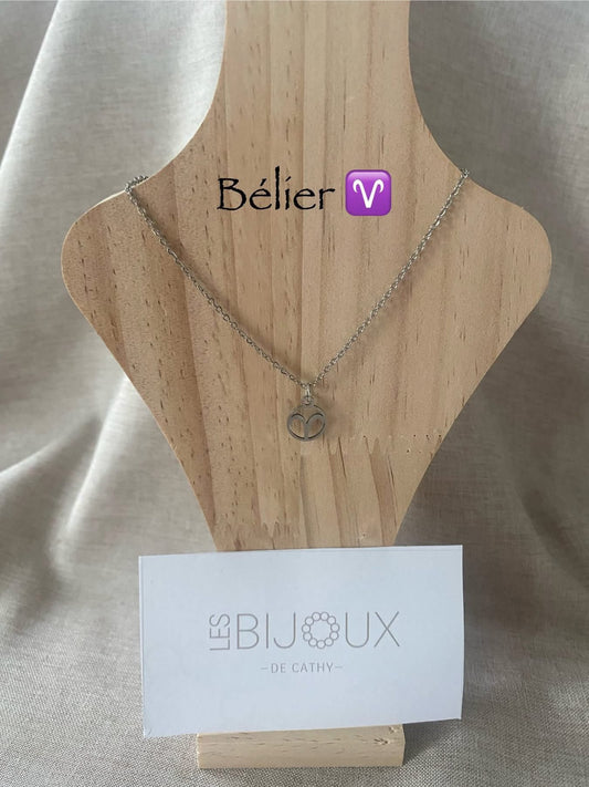 Chaîne argent avec le signe astrologique, bélier