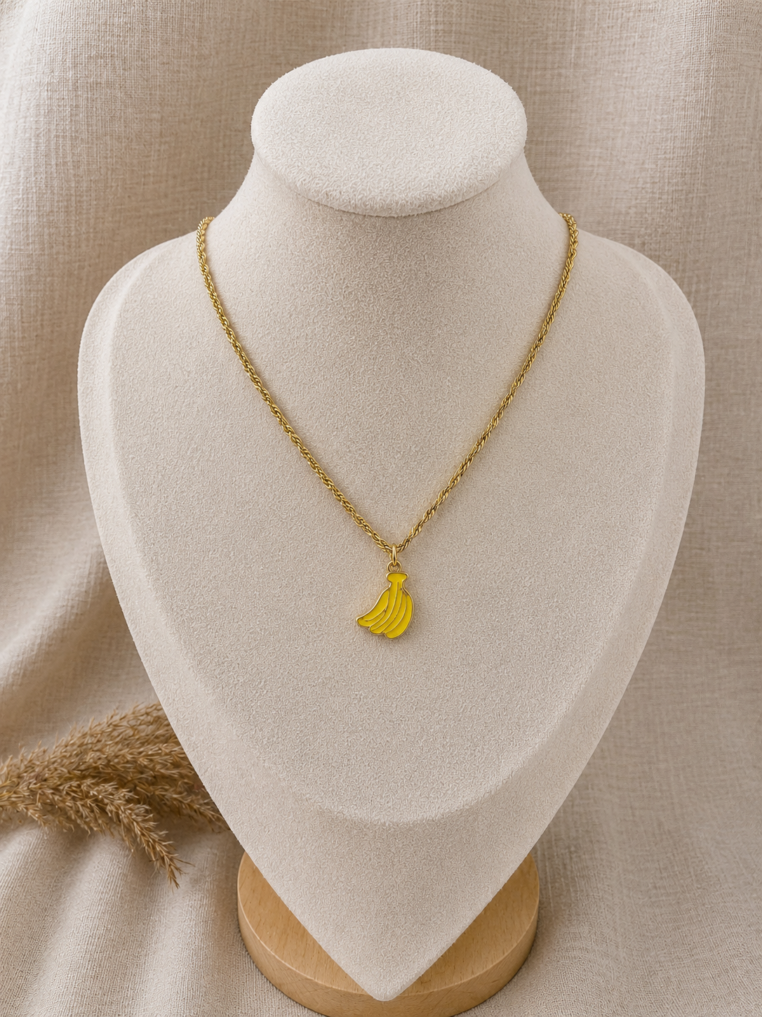 Chaine pour enfant or breloque banane
