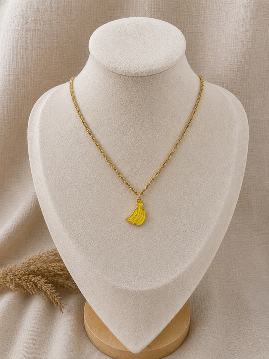 Chaine pour enfant or breloque banane