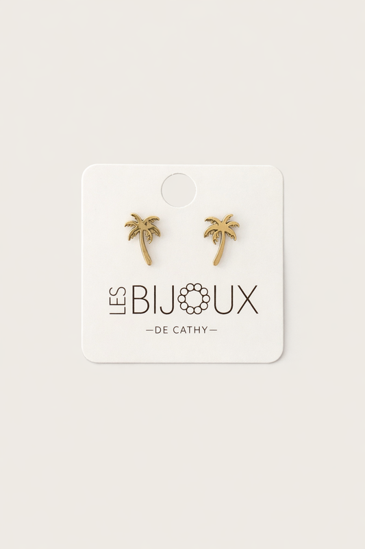 Boucles d’oreilles palmier or