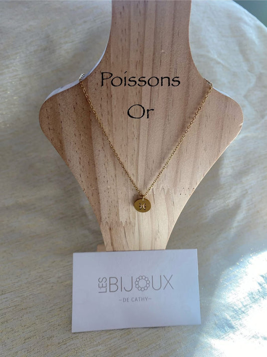 Chaîne or avec signe poisson