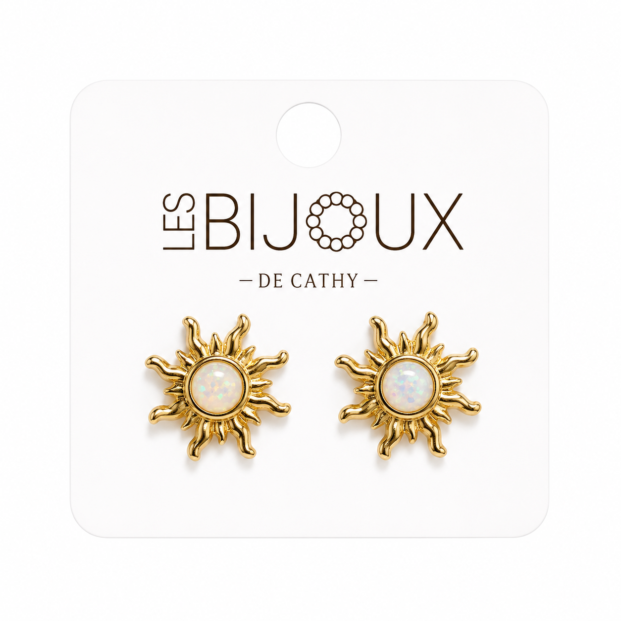 Boucles d’oreilles or mini soleil