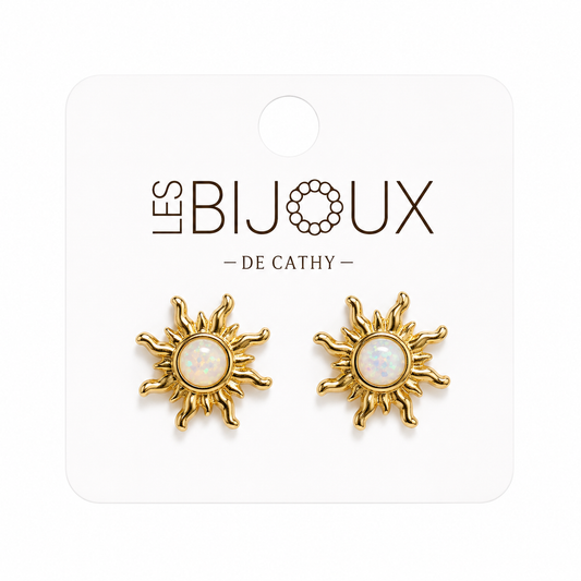 Boucles d’oreilles or mini soleil