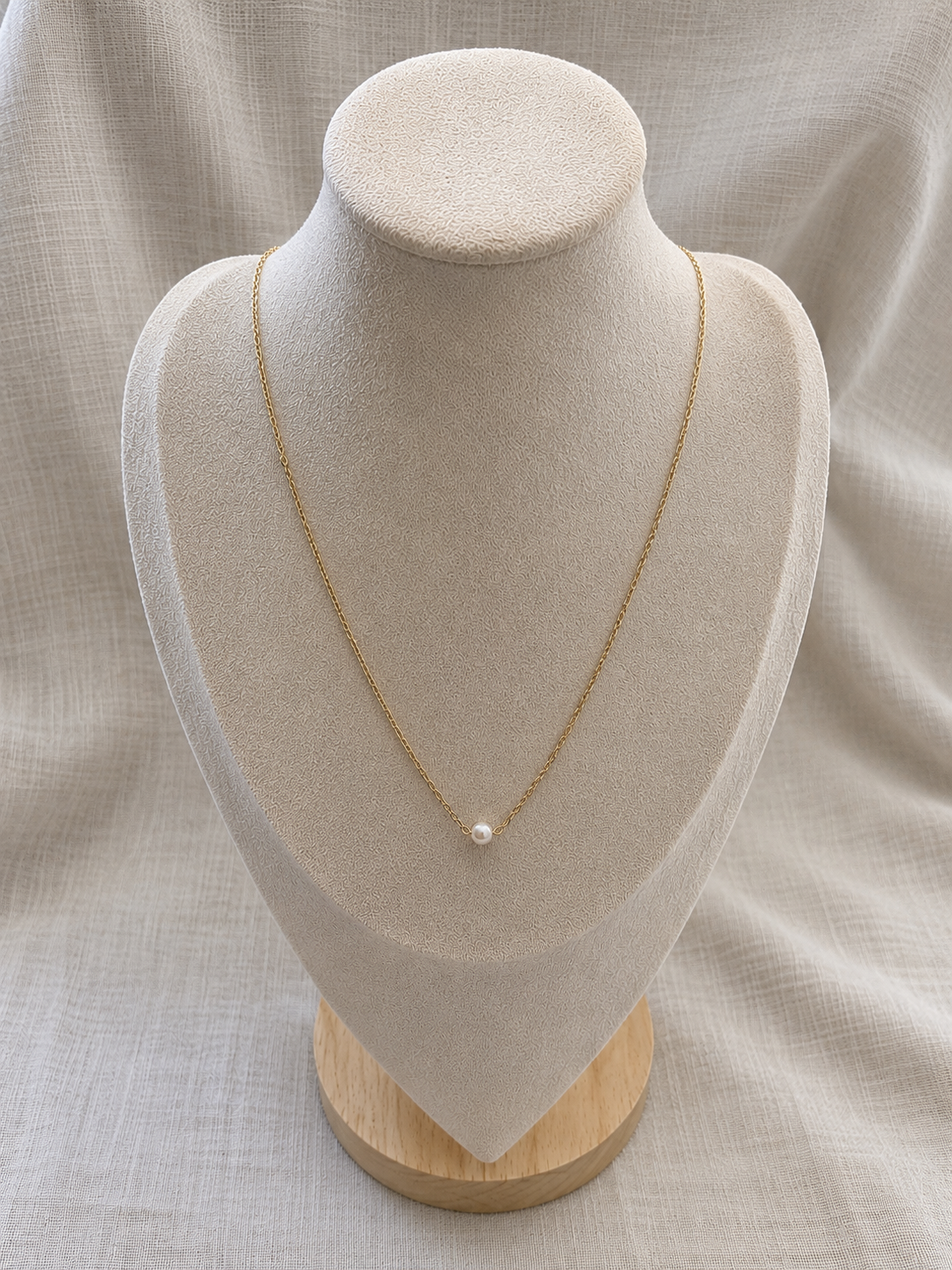 Chaîne Emma or avec perle, enfiler