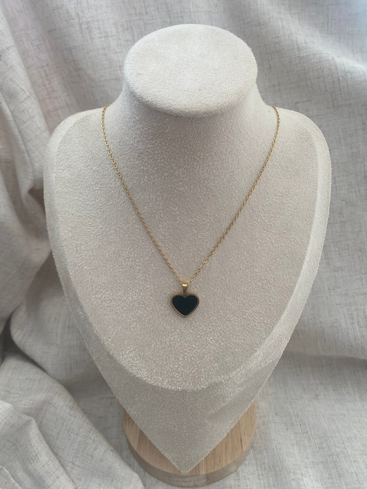 CHAINE EMMA OR AVEC BRELOQUE COEUR NOIR