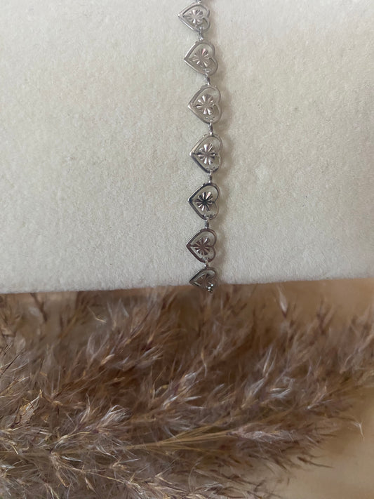 BRACELET COEUR ARGENT