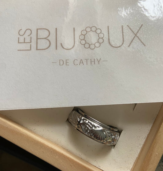Bague, argent, amovible, océan