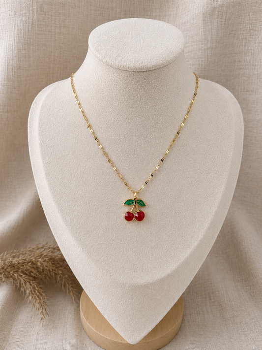 Chaine pour enfant or breloque cerise