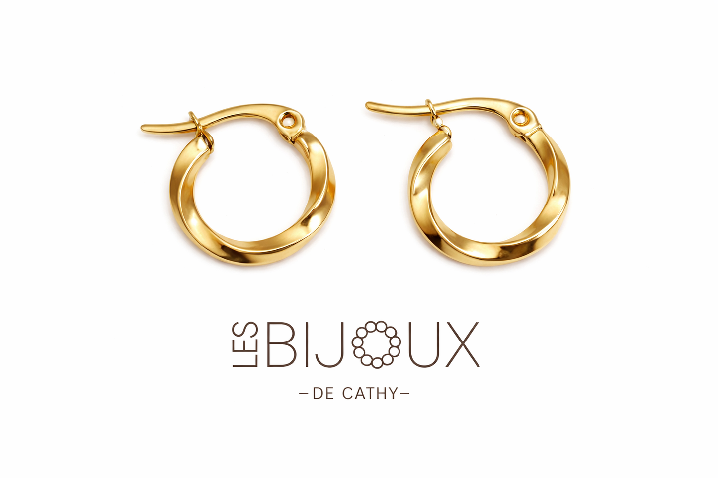 Boucles d’oreilles or texturé 1.5 cm