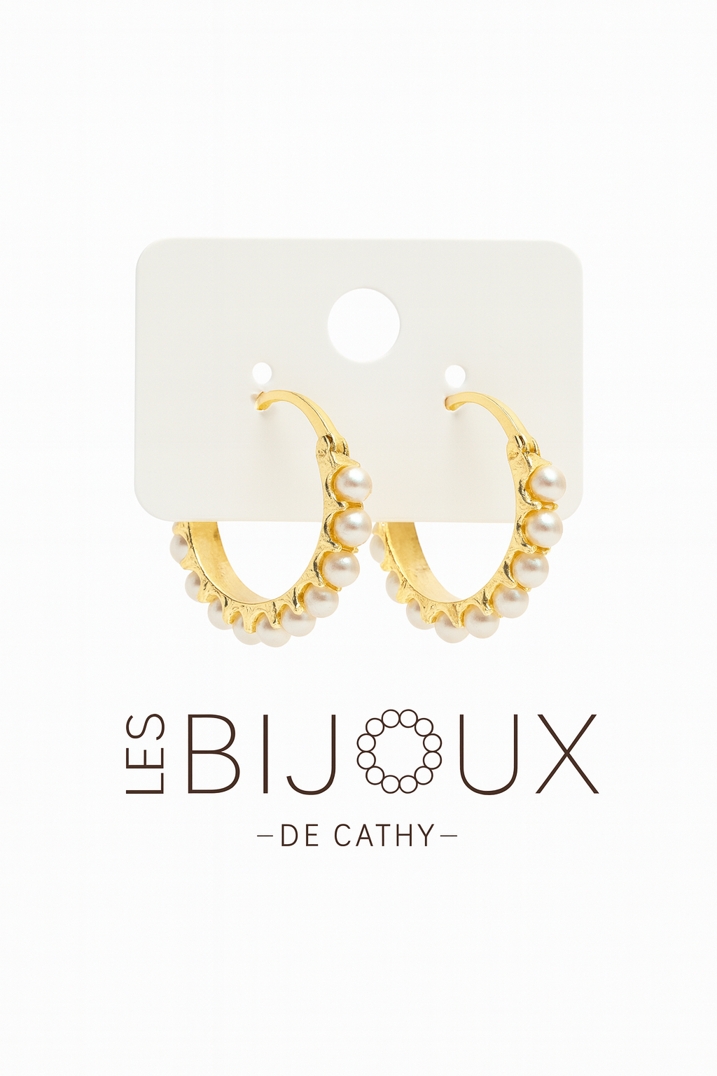 BOUCLES D’OREILLE ANNEAUX PERLÉE