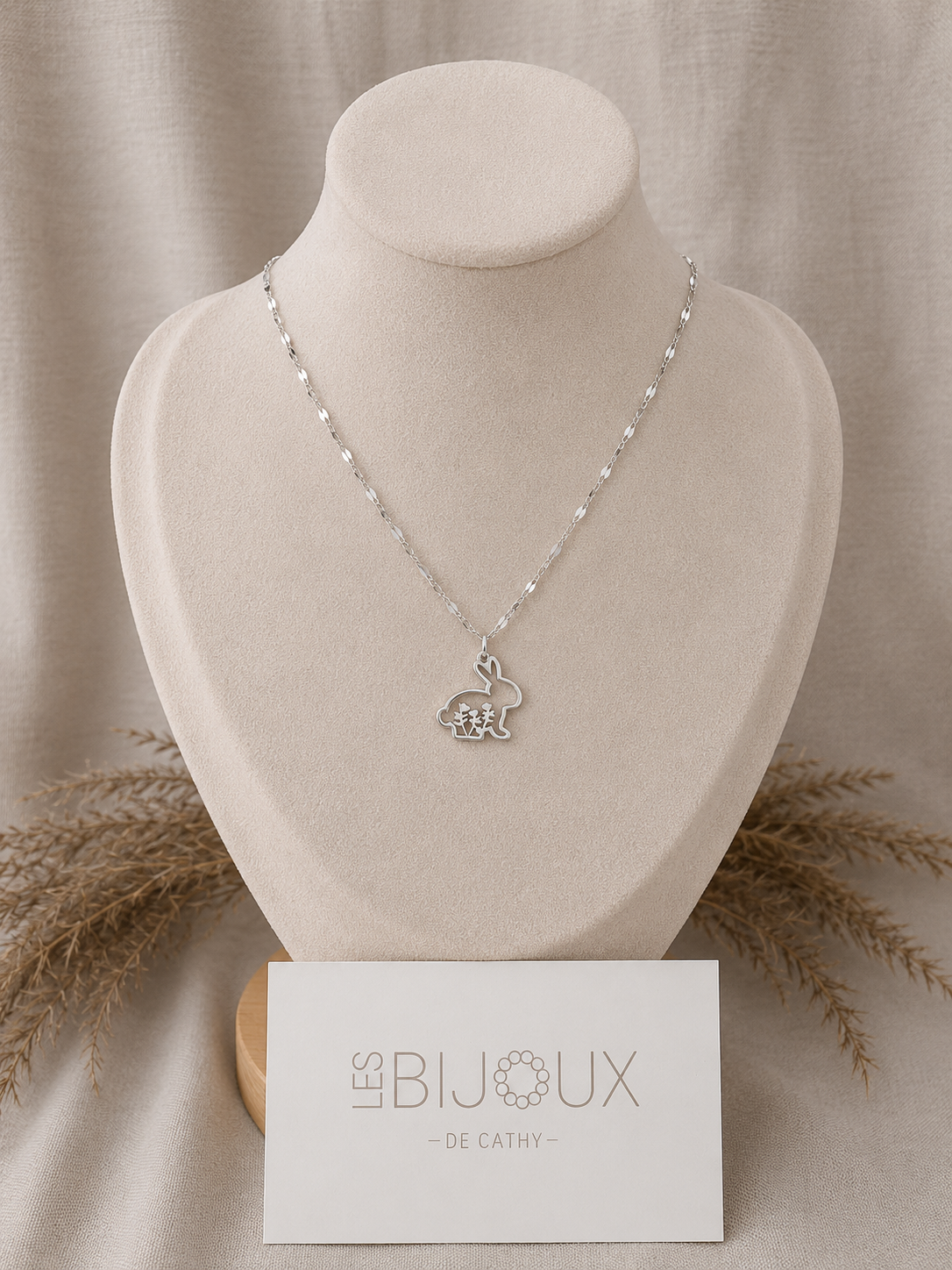 Chaine pour enfant argent breloque lapin