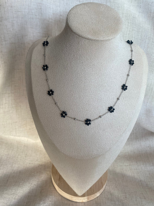 Collier Clara argent et noir