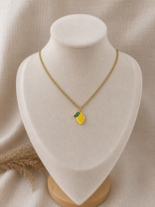 Chaine pour enfant or breloque citron