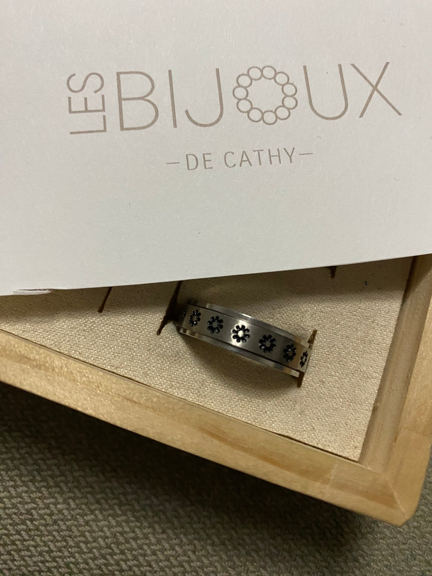 Bague argent amovible fleur