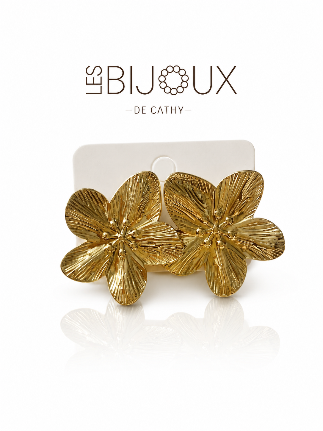 Boucles d’oreilles, or en fleurs