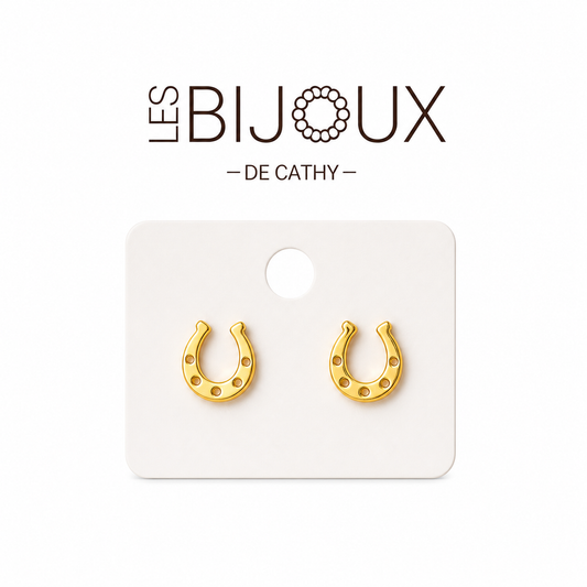 Boucles d’oreilles fixe or fer à cheval collection country